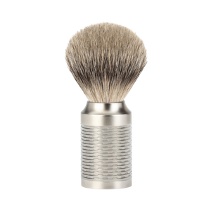 Partasuti Rocca Silvertip Badger Matte Silver