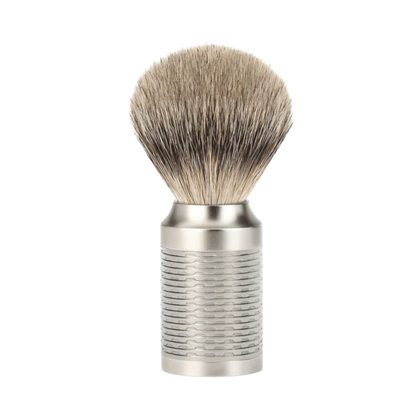 Partasuti Rocca Silvertip Badger Matte Silver